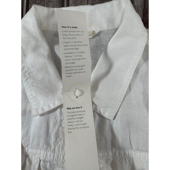 EILEEN FISHER Organic Linen Jean Style Trucker Jacket sz L white NWT  mspr 228 - Picture 9 of 9
